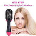 3 in 1 hot air hair brush styler showing brush head and handle