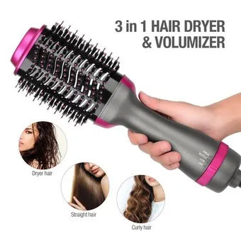 Styler being used to straighten hair on a model