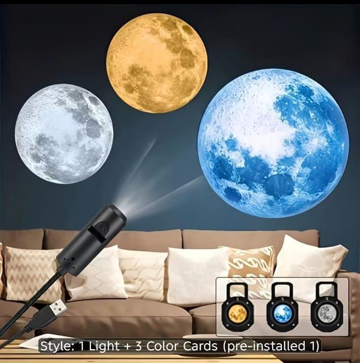 Close-up of Galaxy Moon Projector Lamp creating a relaxing ambience