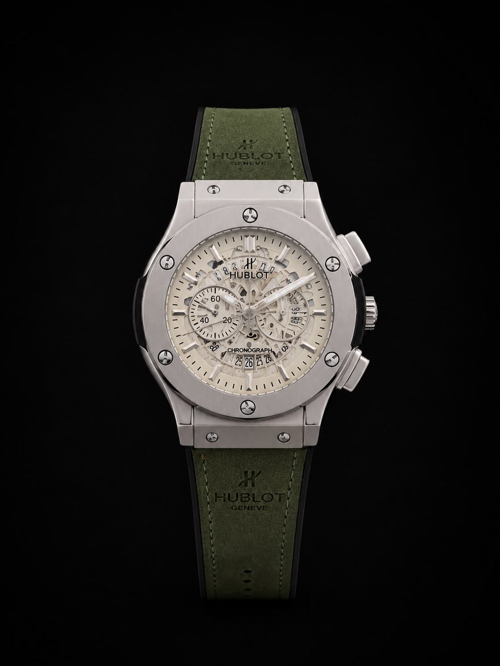 Luxury wrist watch placed on a wooden surface for contrast