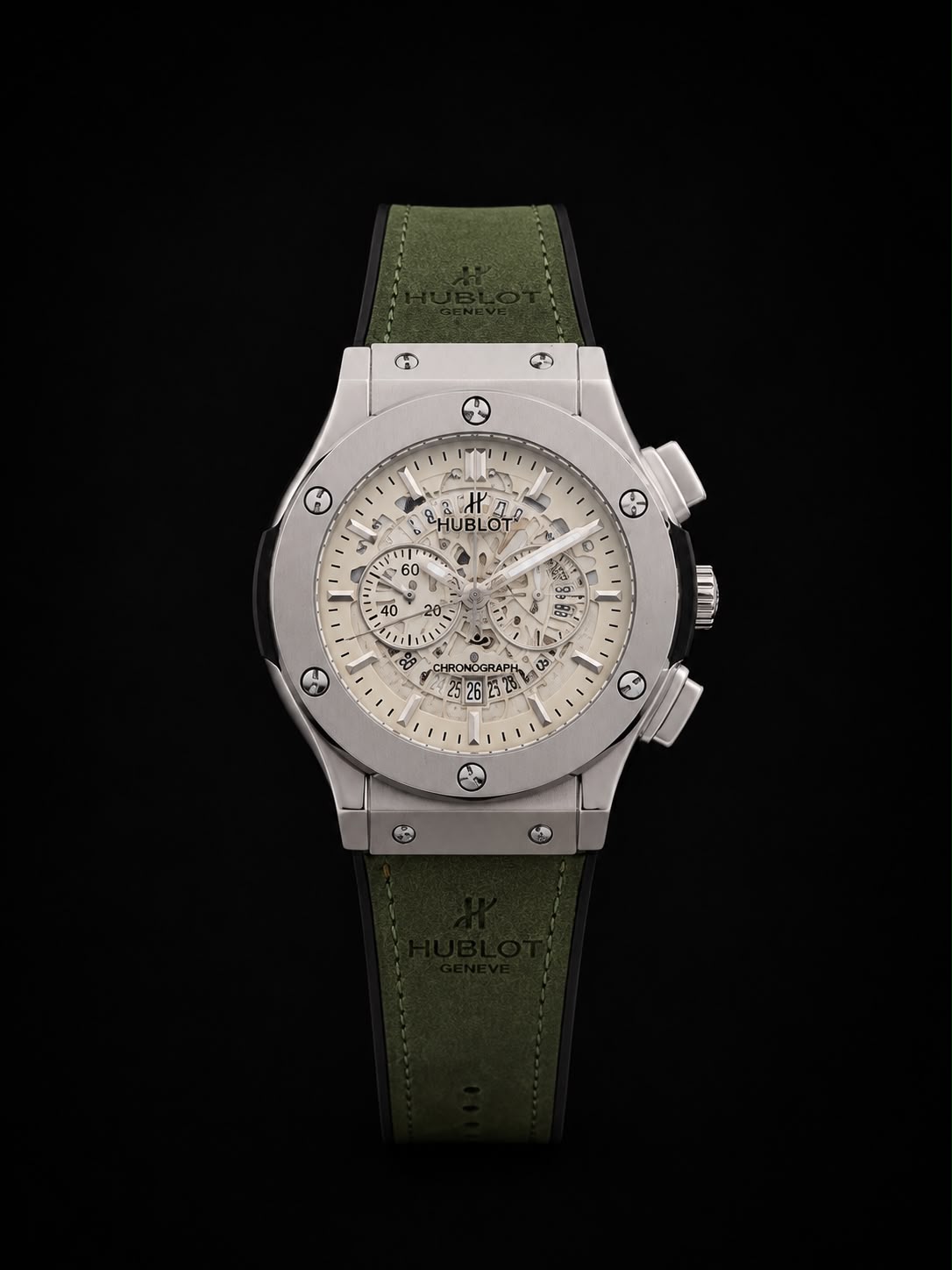 Luxury wrist watch placed on a wooden surface for contrast