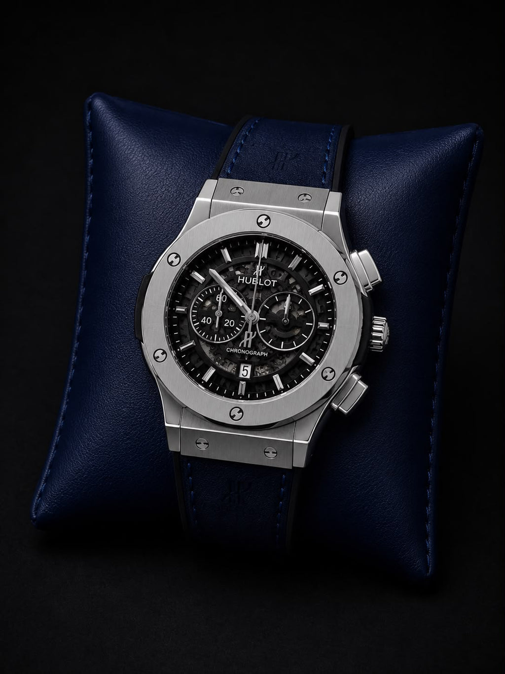 Close-up of the watch face showing precise quartz movement